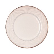 Prato Avulso Sobremesa 20,5cm De Cerâmica Linear Bege